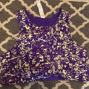 Floral Purple and Yellow Women's Sports Bra